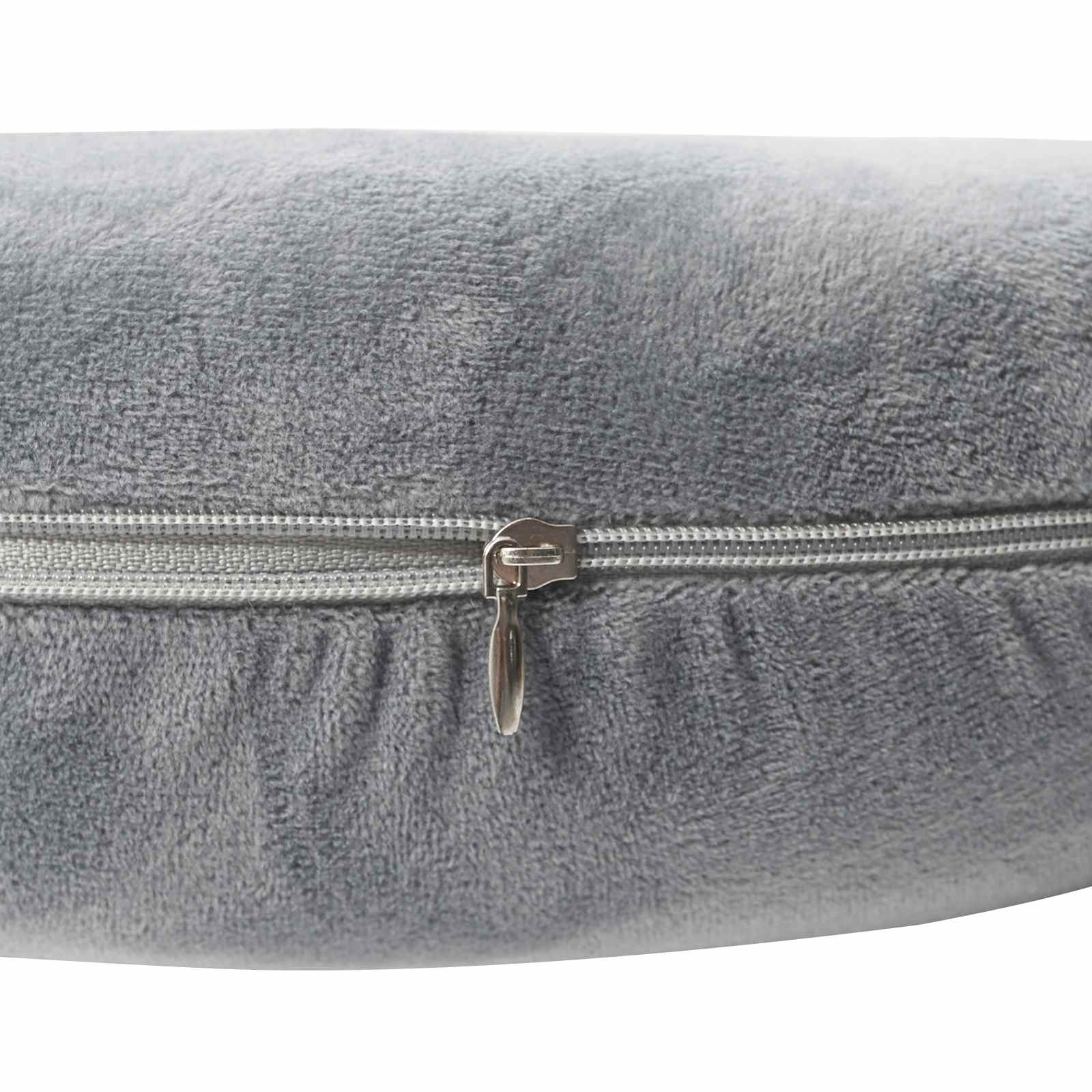 vidaXL Hoofdkussen met kussen Grijs 27 x 27 x 8,5 cm Fluweel