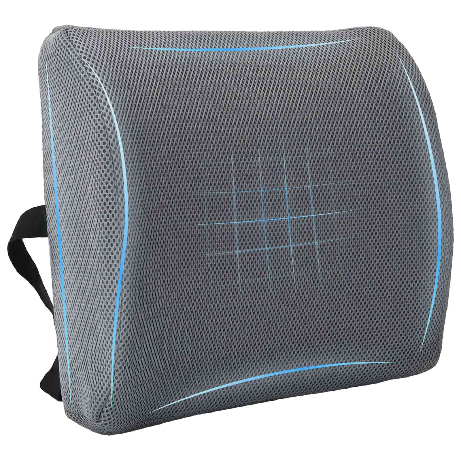 vidaXL Hoofdkussen met kussen Verstelbaar Grijs 34 x 31.5 x 12 cm Gaas