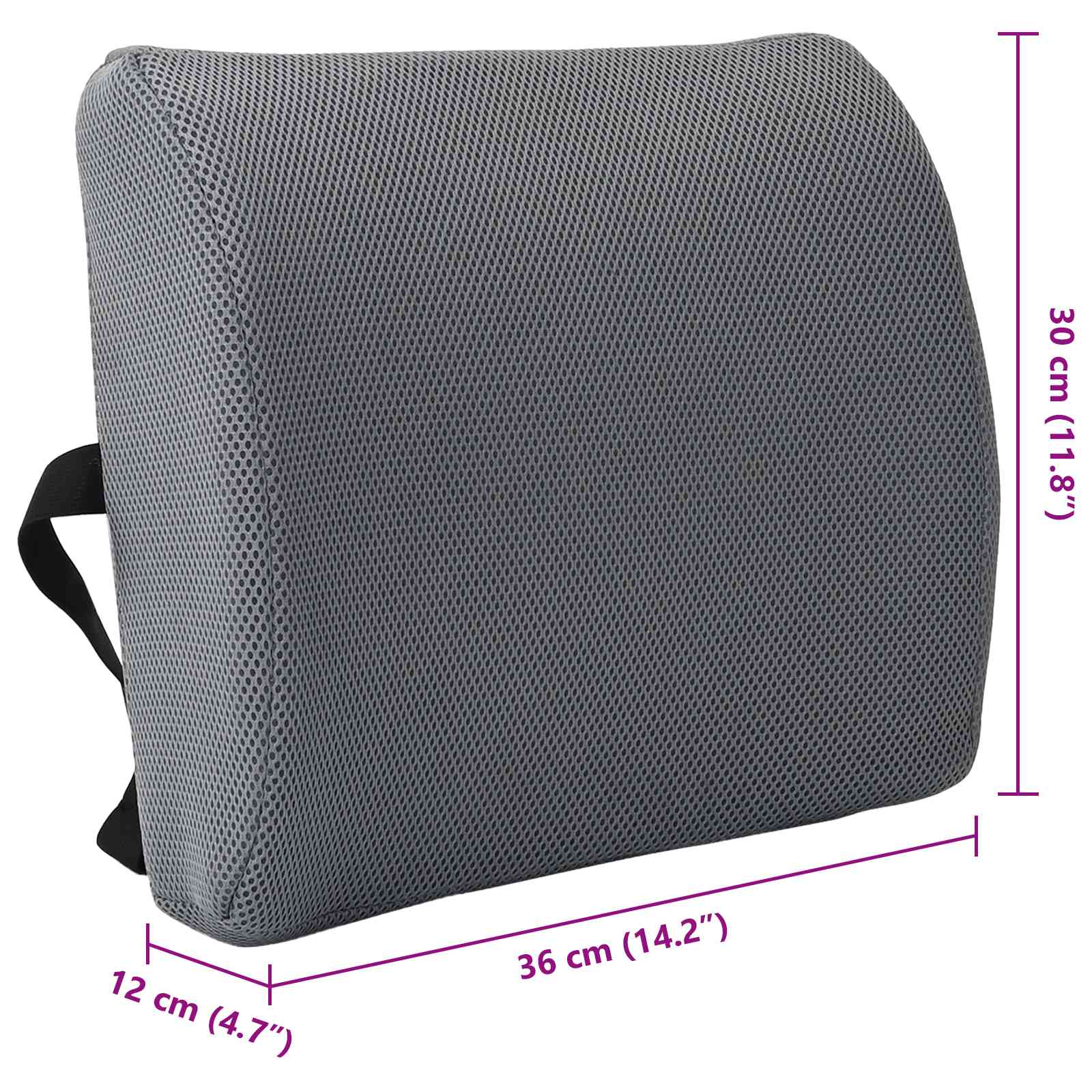 vidaXL Hoofdkussen met kussen Verstelbaar Grijs 34 x 31.5 x 12 cm Gaas