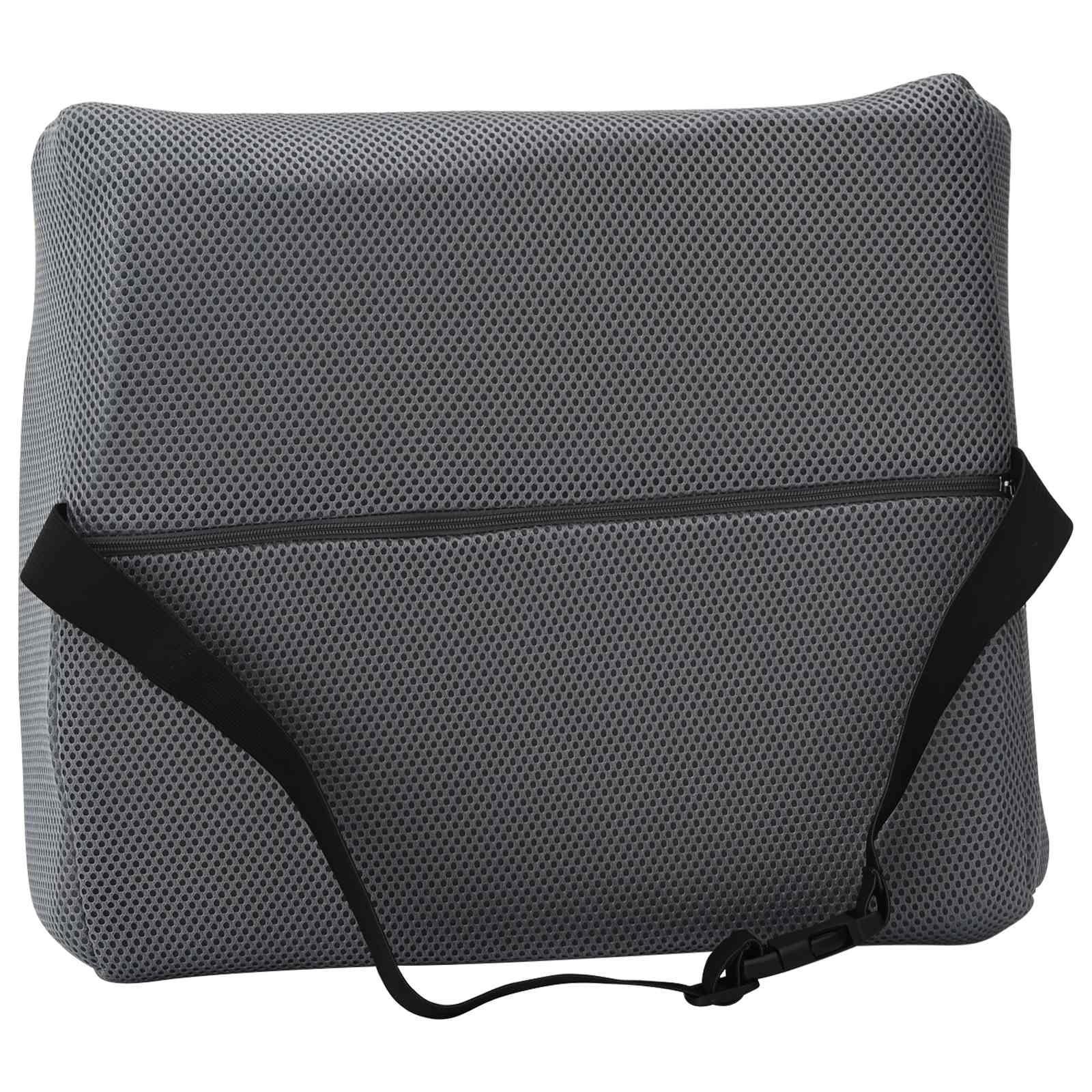 vidaXL Hoofdkussen met kussen Verstelbaar Grijs 34 x 31.5 x 12 cm Gaas