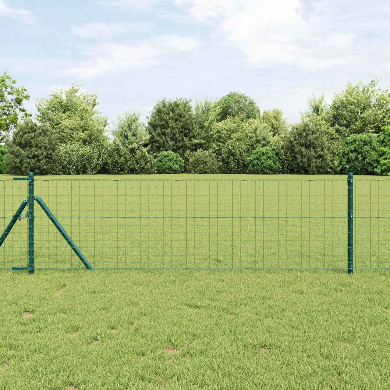 vidaXL Hekpalen 2 pcs Groen 50 cm Poedergecoat staal