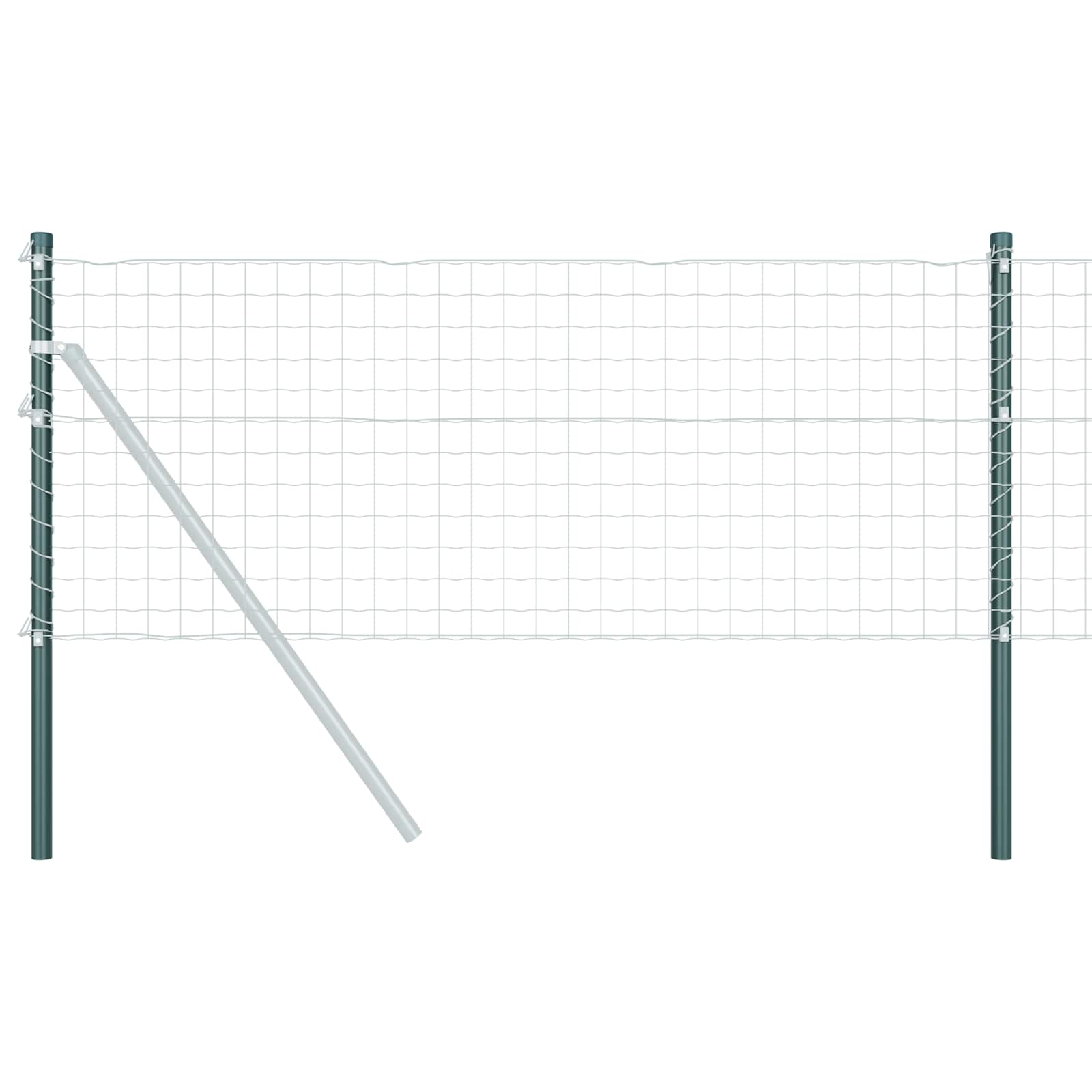 vidaXL Hekpalen 2 pcs Groen 50 cm Poedergecoat staal