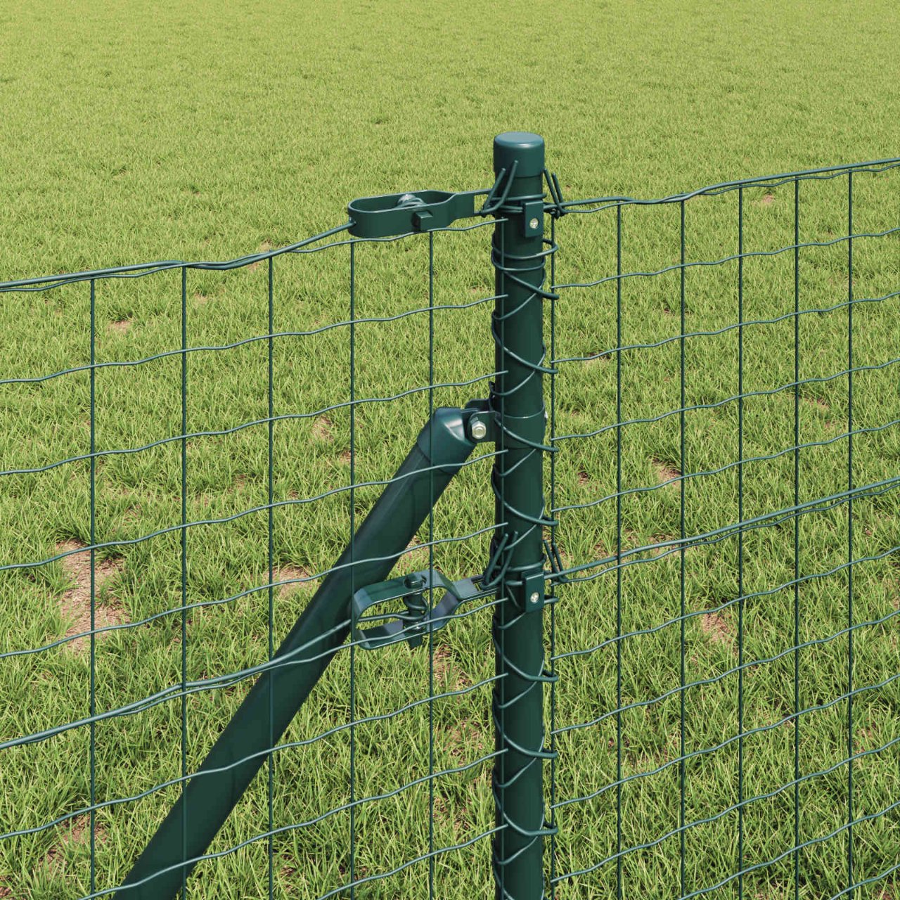 vidaXL Hekpalen 2 pcs Groen 50 cm Poedergecoat staal