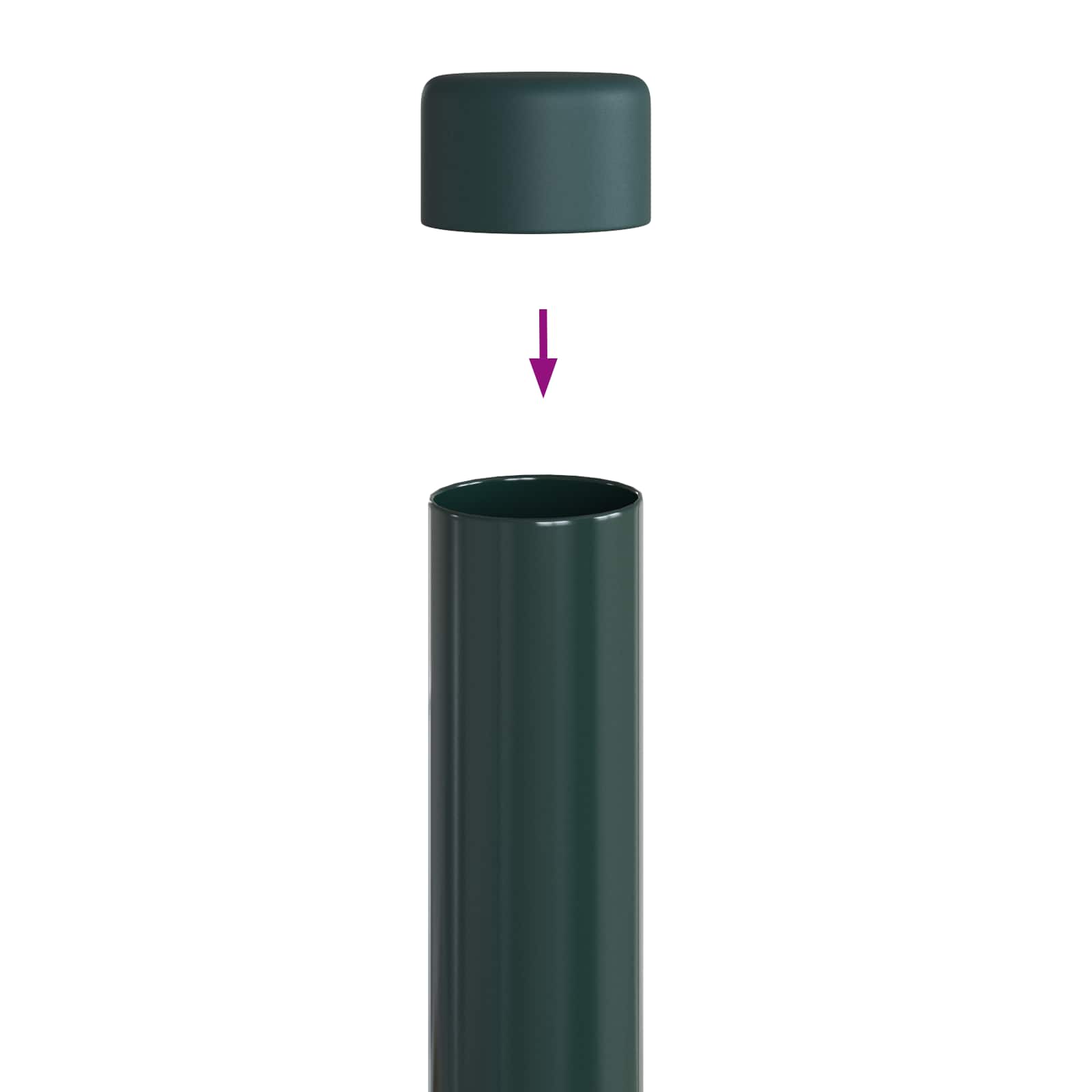 vidaXL Hekpalen 2 pcs Groen 50 cm Poedergecoat staal