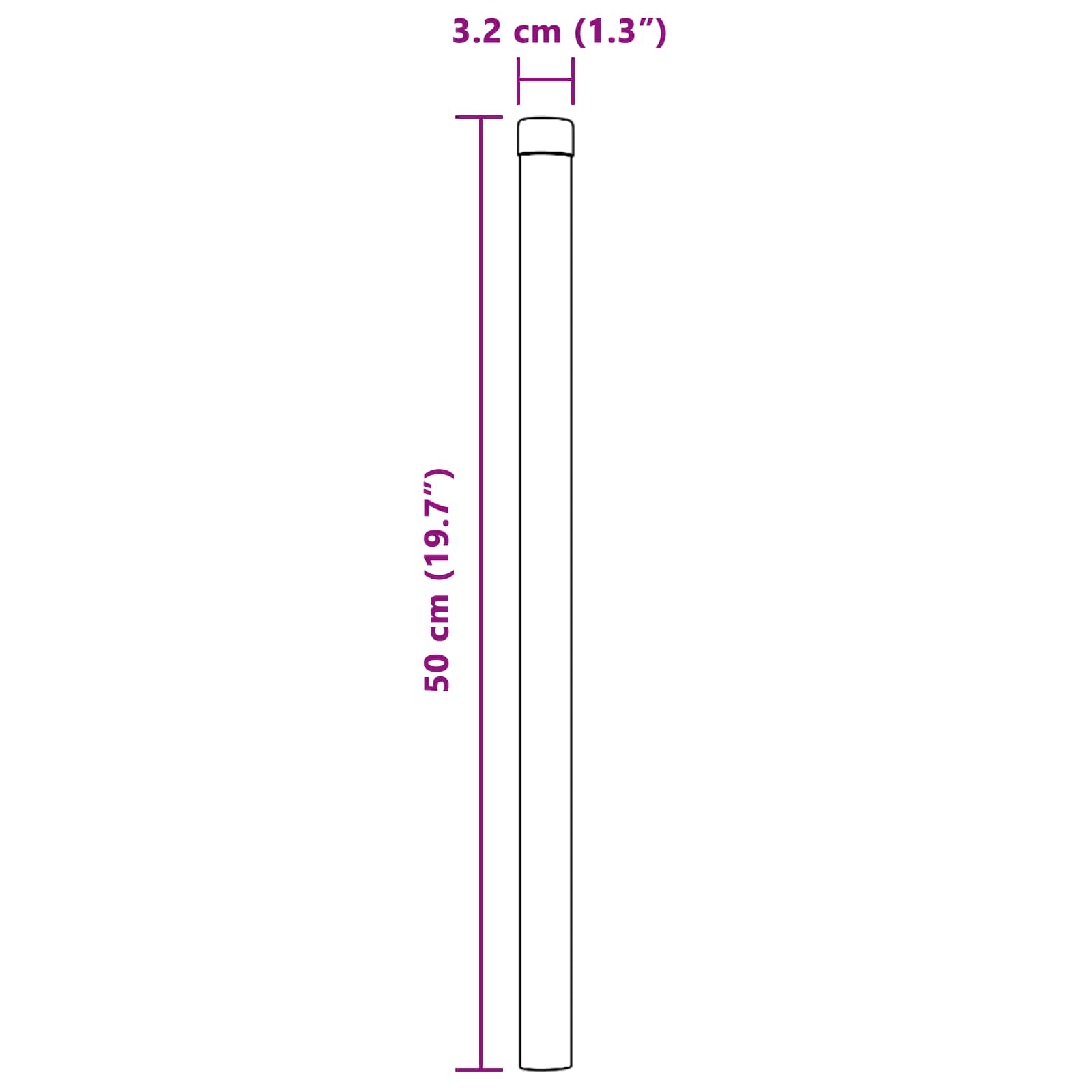 vidaXL Hekpalen 2 pcs Groen 50 cm Poedergecoat staal