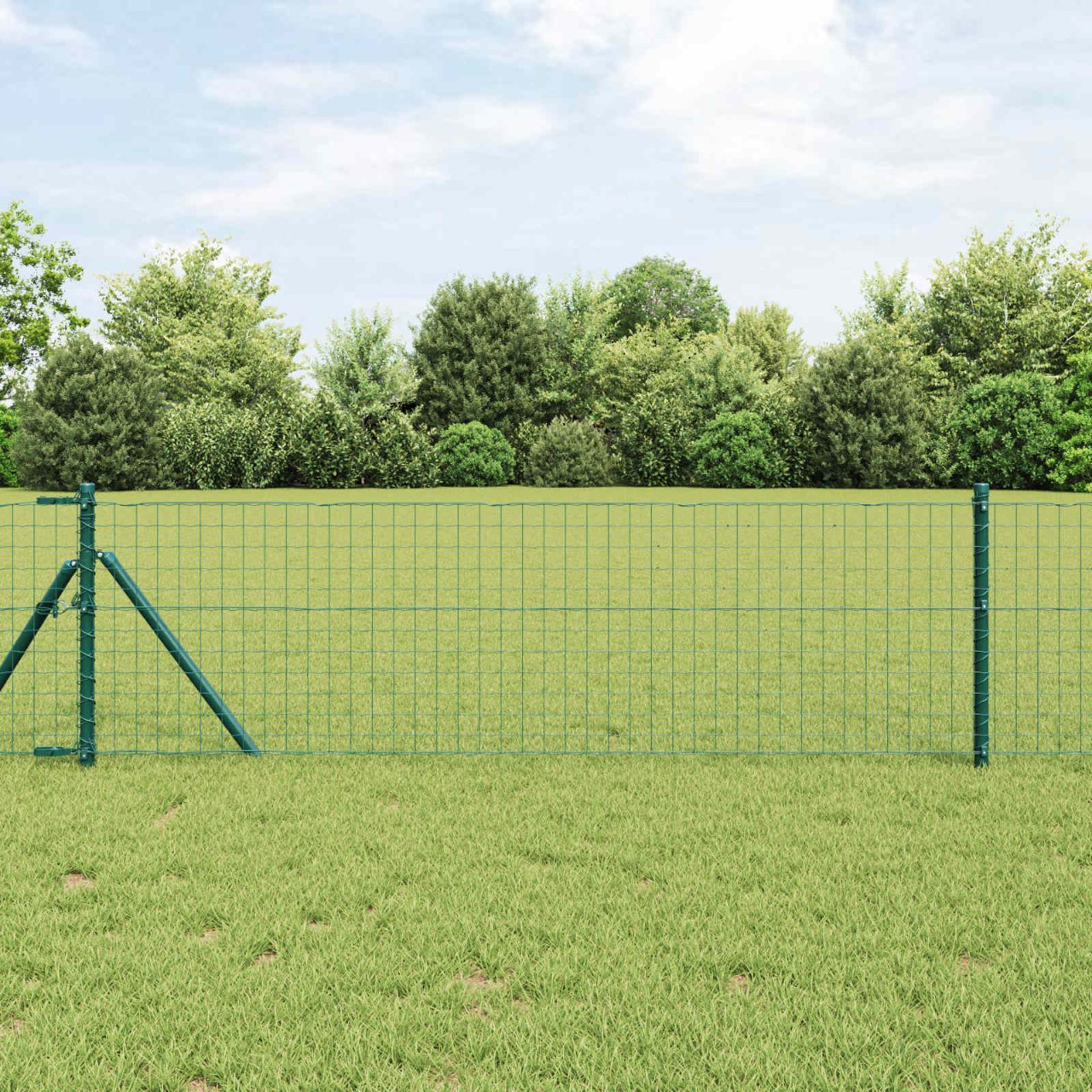 vidaXL Hekpalen 2 pcs Groen 50 cm Poedergecoat staal