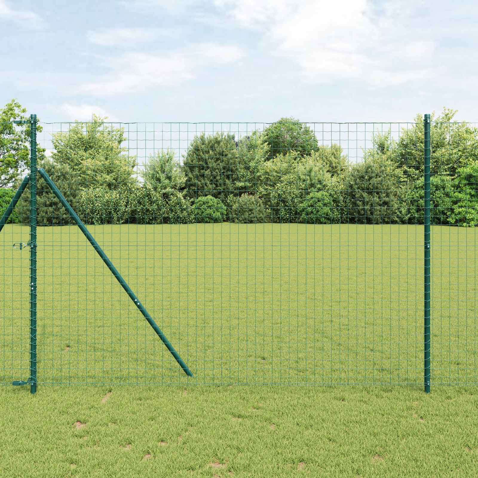 vidaXL Hekpalen 2 pcs Groen 50 cm Poedergecoat staal