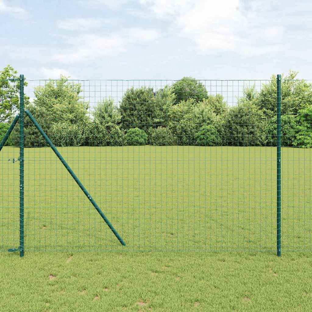 vidaXL Hekpalen 2 pcs Groen 50 cm Poedergecoat staal
