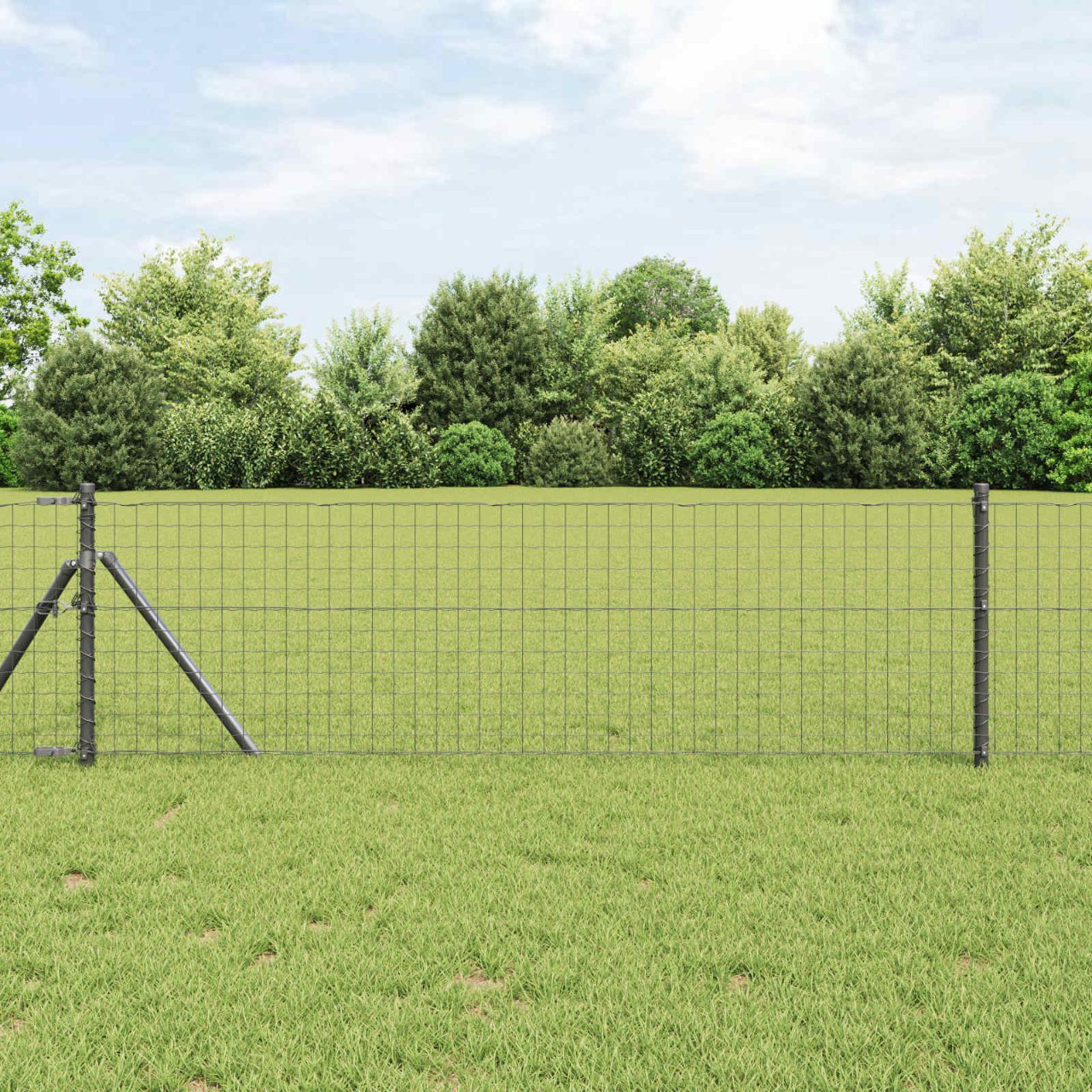 vidaXL Hekpalen 2 pcs Groen 50 cm Poedergecoat staal