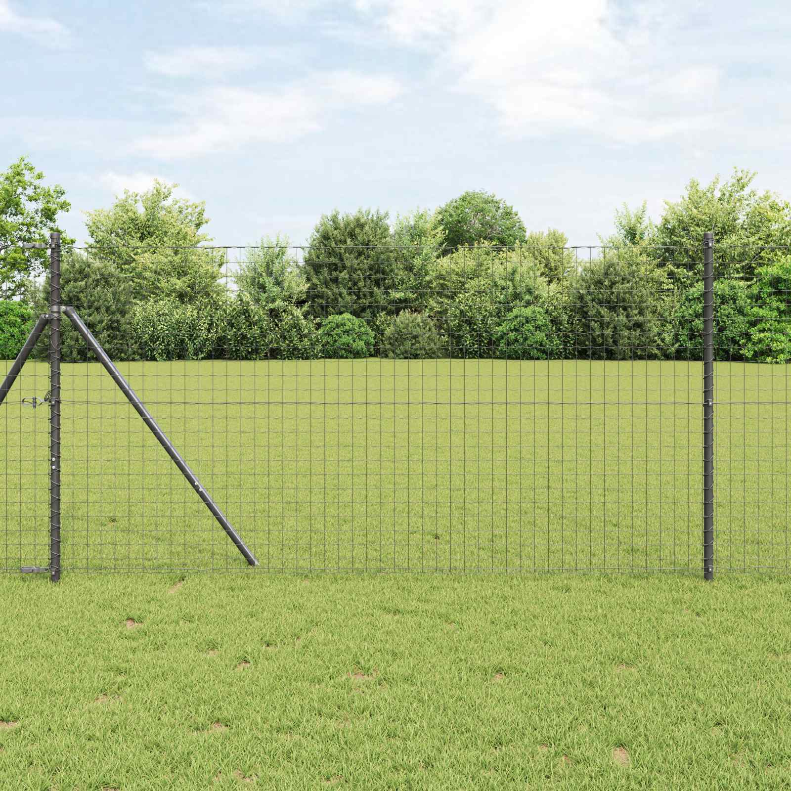 vidaXL Hekpalen 2 pcs Groen 50 cm Poedergecoat staal