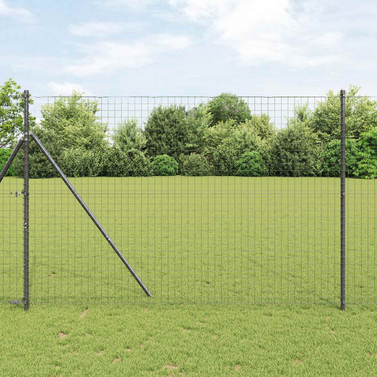 vidaXL Hekpalen 2 pcs Groen 50 cm Poedergecoat staal