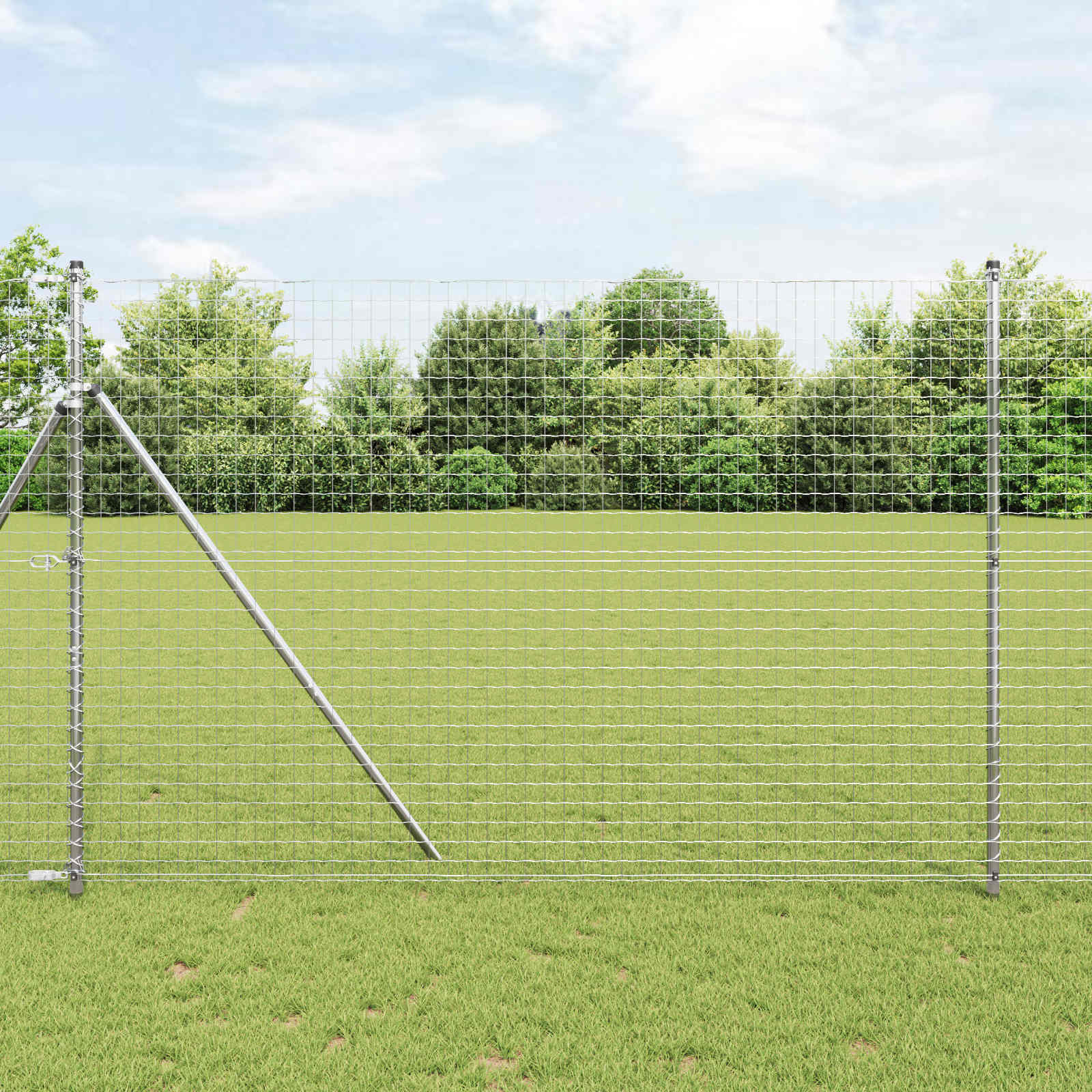 vidaXL Hekpalen 2 pcs Groen 50 cm Poedergecoat staal