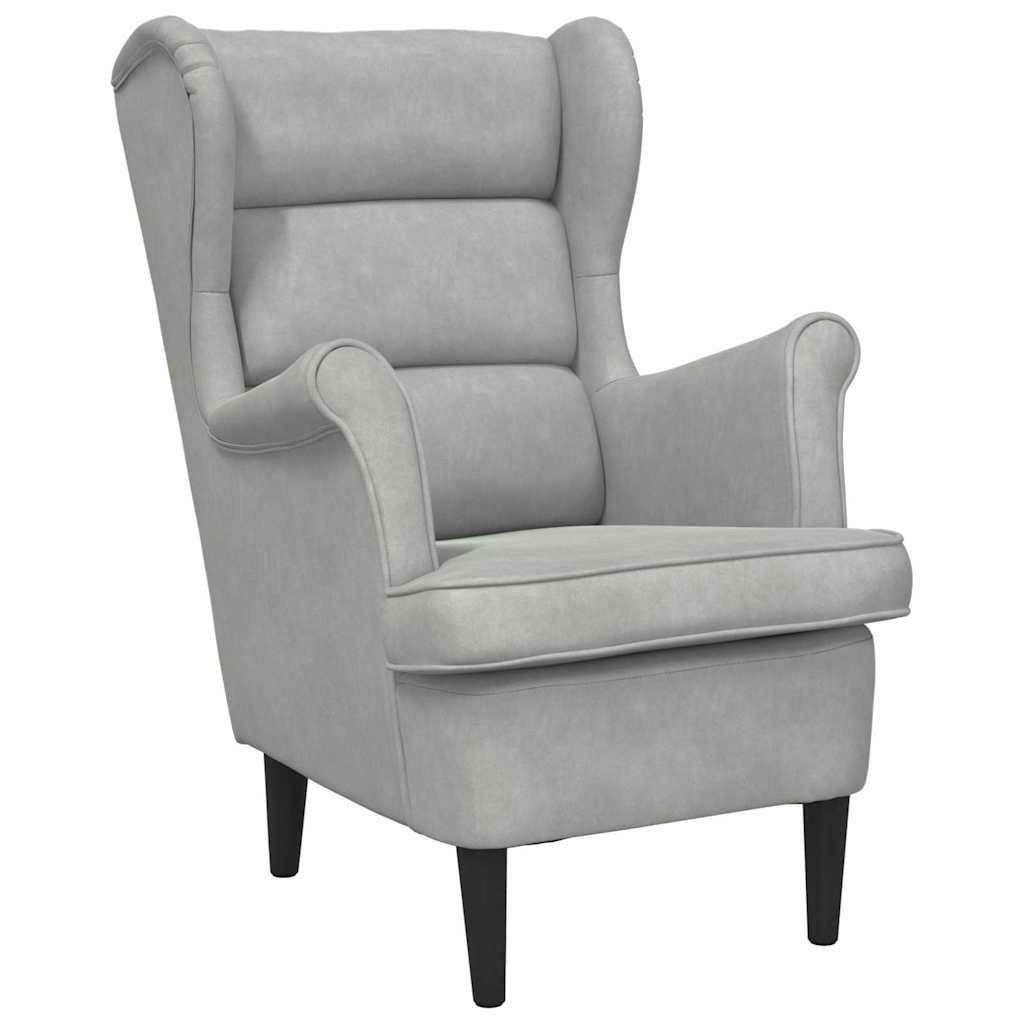 vidaXL Fauteuil Lichtgrijs 71 x 92 x 91 cm Fluweel