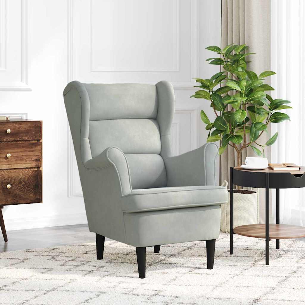 vidaXL Fauteuil Lichtgrijs 71 x 92 x 91 cm Fluweel