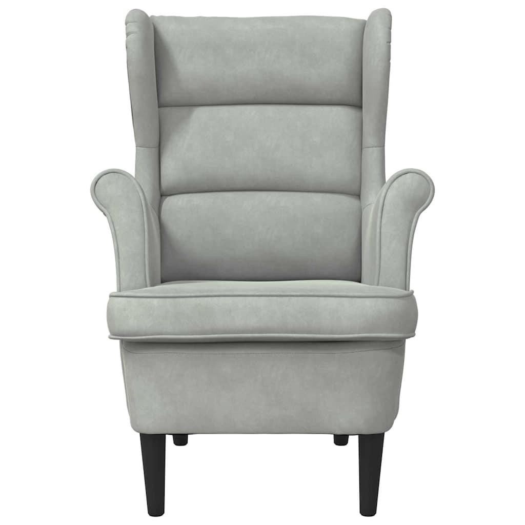 vidaXL Fauteuil Lichtgrijs 71 x 92 x 91 cm Fluweel