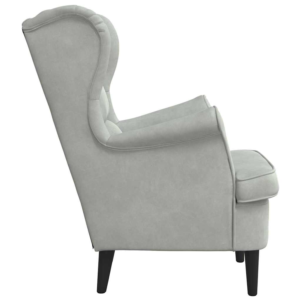 vidaXL Fauteuil Lichtgrijs 71 x 92 x 91 cm Fluweel