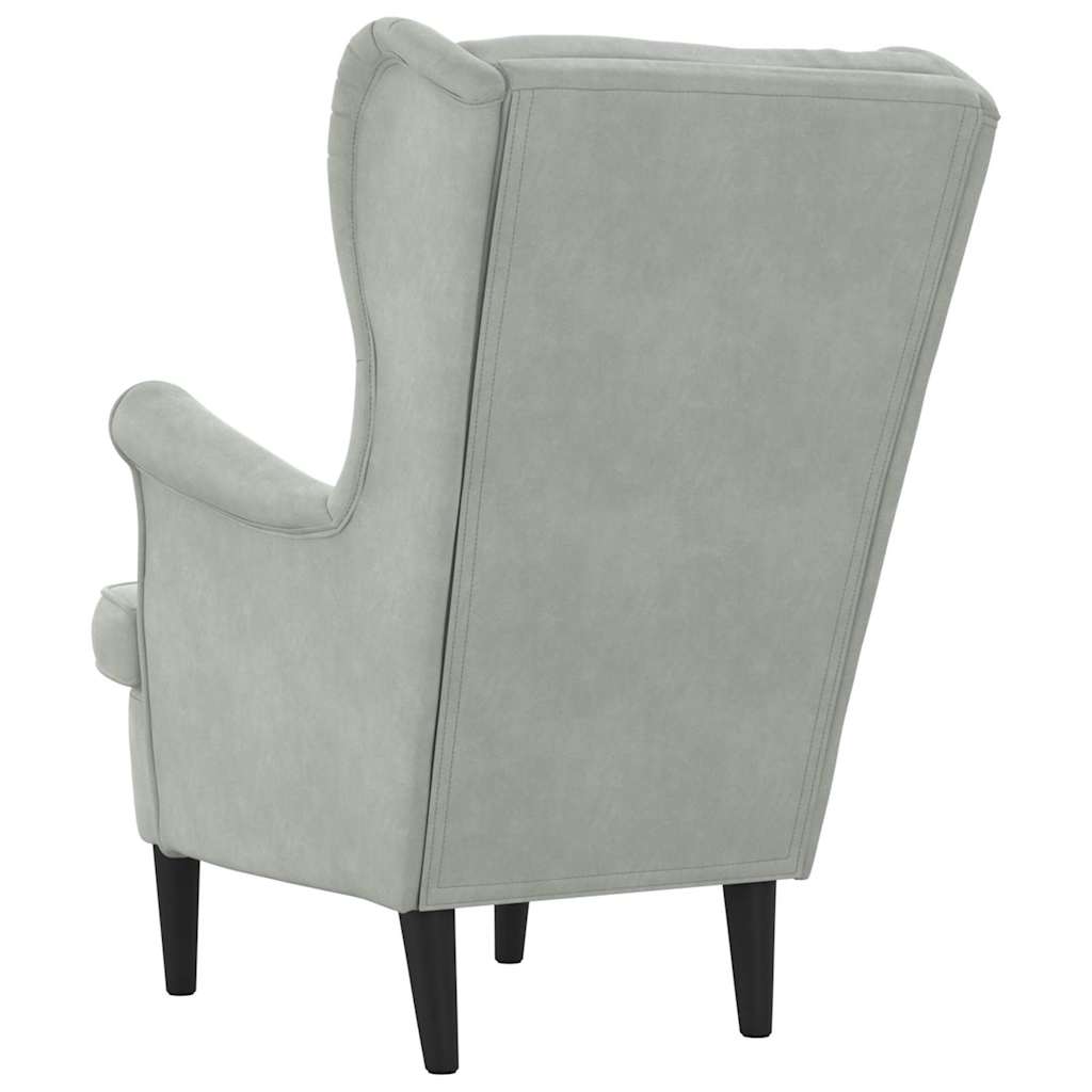 vidaXL Fauteuil Lichtgrijs 71 x 92 x 91 cm Fluweel