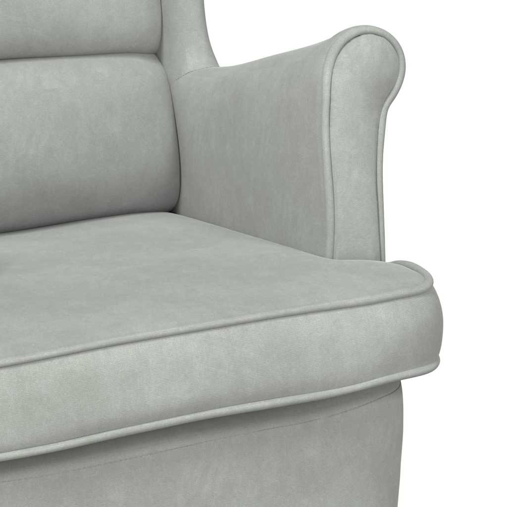 vidaXL Fauteuil Lichtgrijs 71 x 92 x 91 cm Fluweel