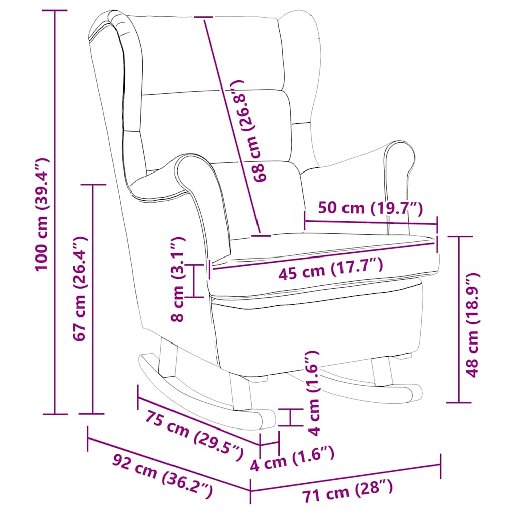 vidaXL Schommelstoel 71 x 92 x 100 cm 100% polyester, Multiplex