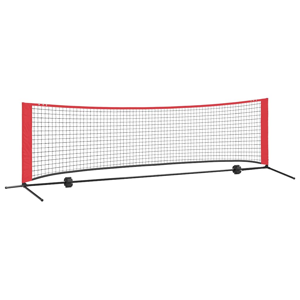 vidaXL Tennisnet Vouw Zwart en rood 301 x 90.5 x 87 cm Polyester