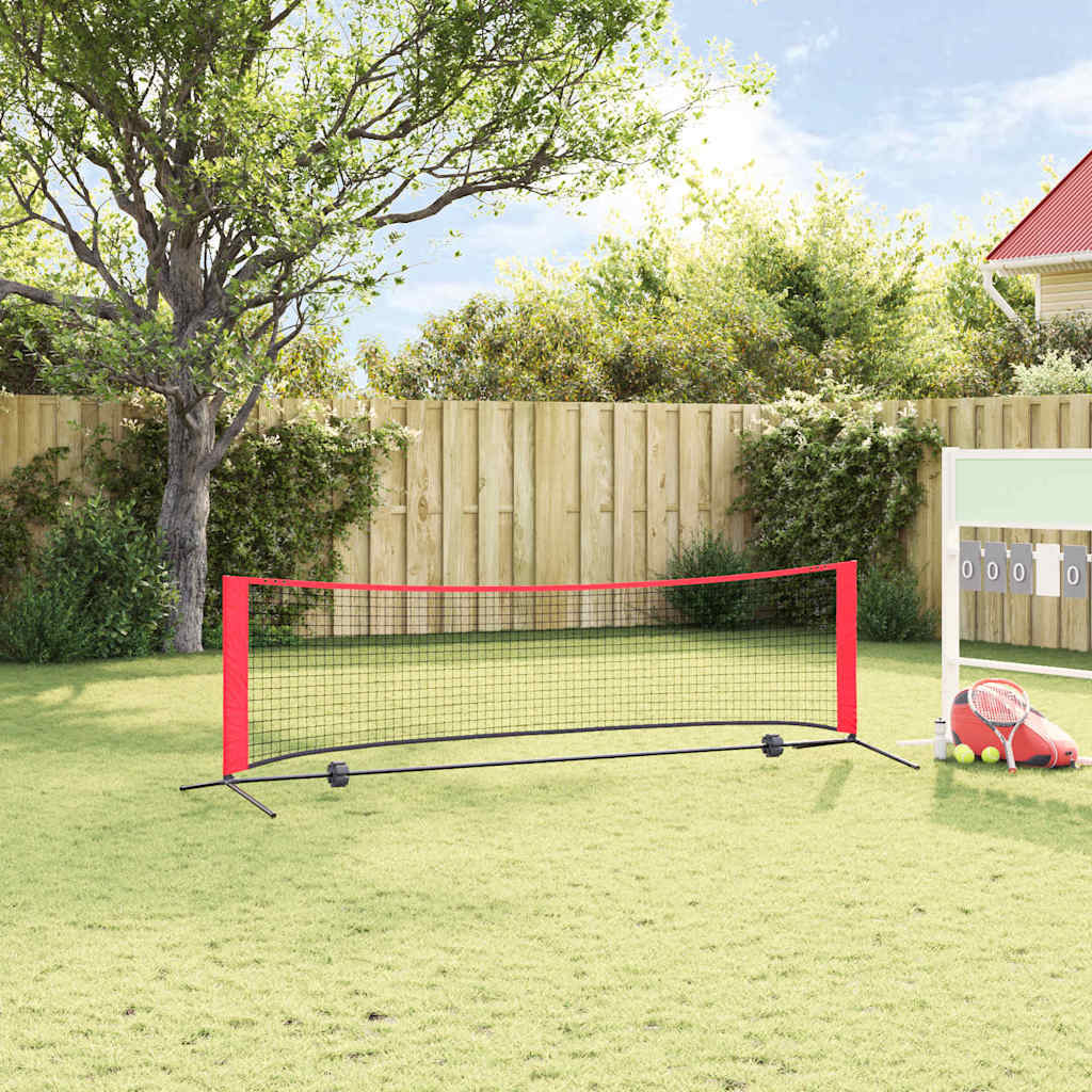 vidaXL Tennisnet Vouw Zwart en rood 301 x 90.5 x 87 cm Polyester