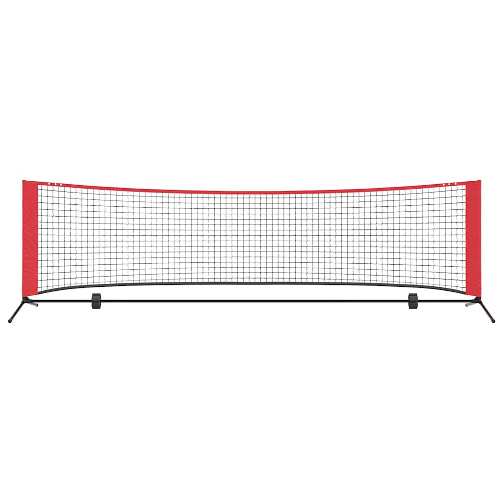 vidaXL Tennisnet Vouw Zwart en rood 301 x 90.5 x 87 cm Polyester
