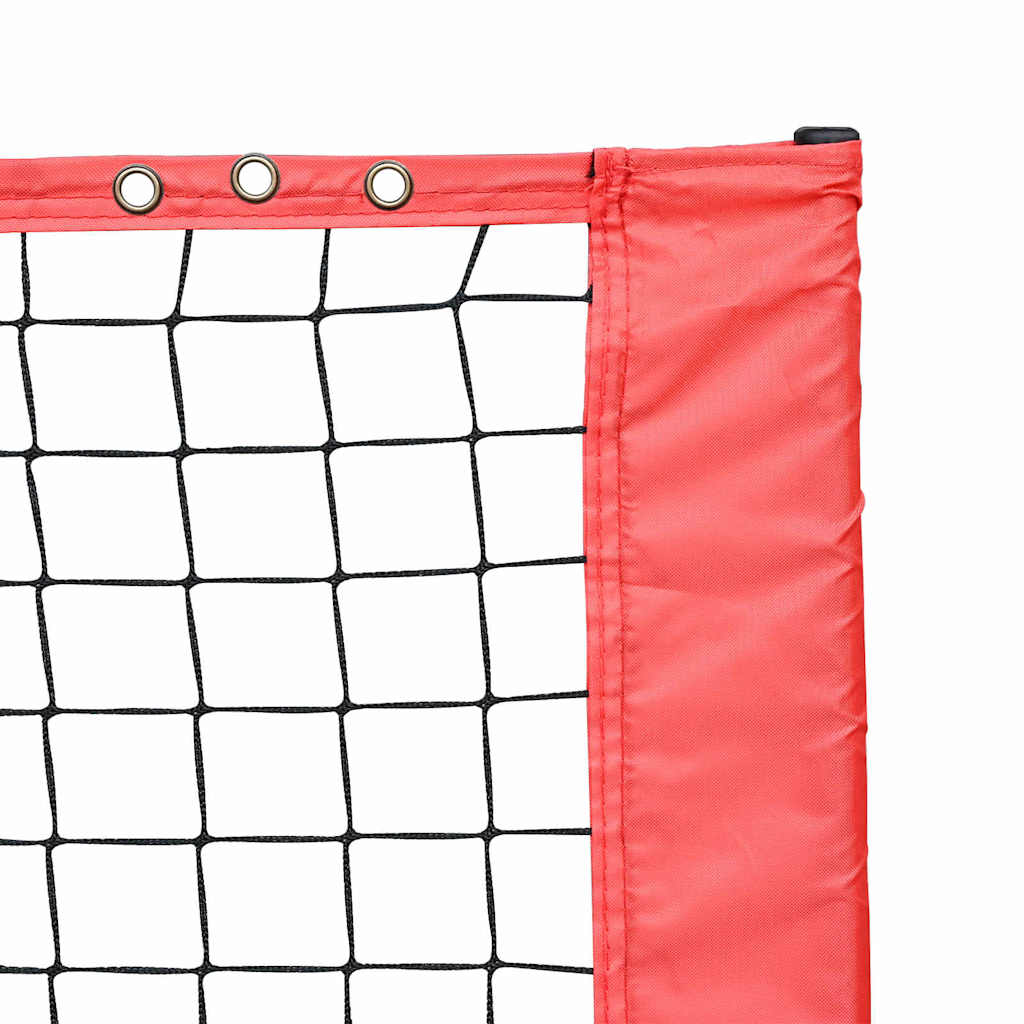 vidaXL Tennisnet Vouw Zwart en rood 301 x 90.5 x 87 cm Polyester