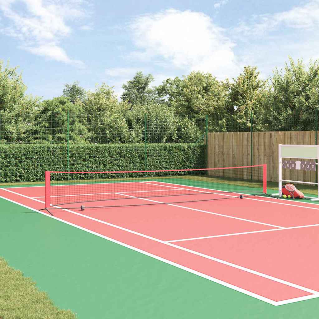 vidaXL Tennisnet Vouw Zwart en rood 301 x 90.5 x 87 cm Polyester