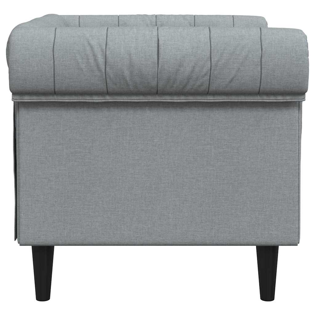 vidaXL Chesterfield Bank Stoel Lichtgrijs 78.5 x 74.5 x 74.5 cm Stof