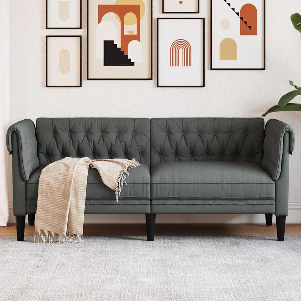 vidaXL Chesterfield Bank Stoel Lichtgrijs 78.5 x 74.5 x 74.5 cm Stof