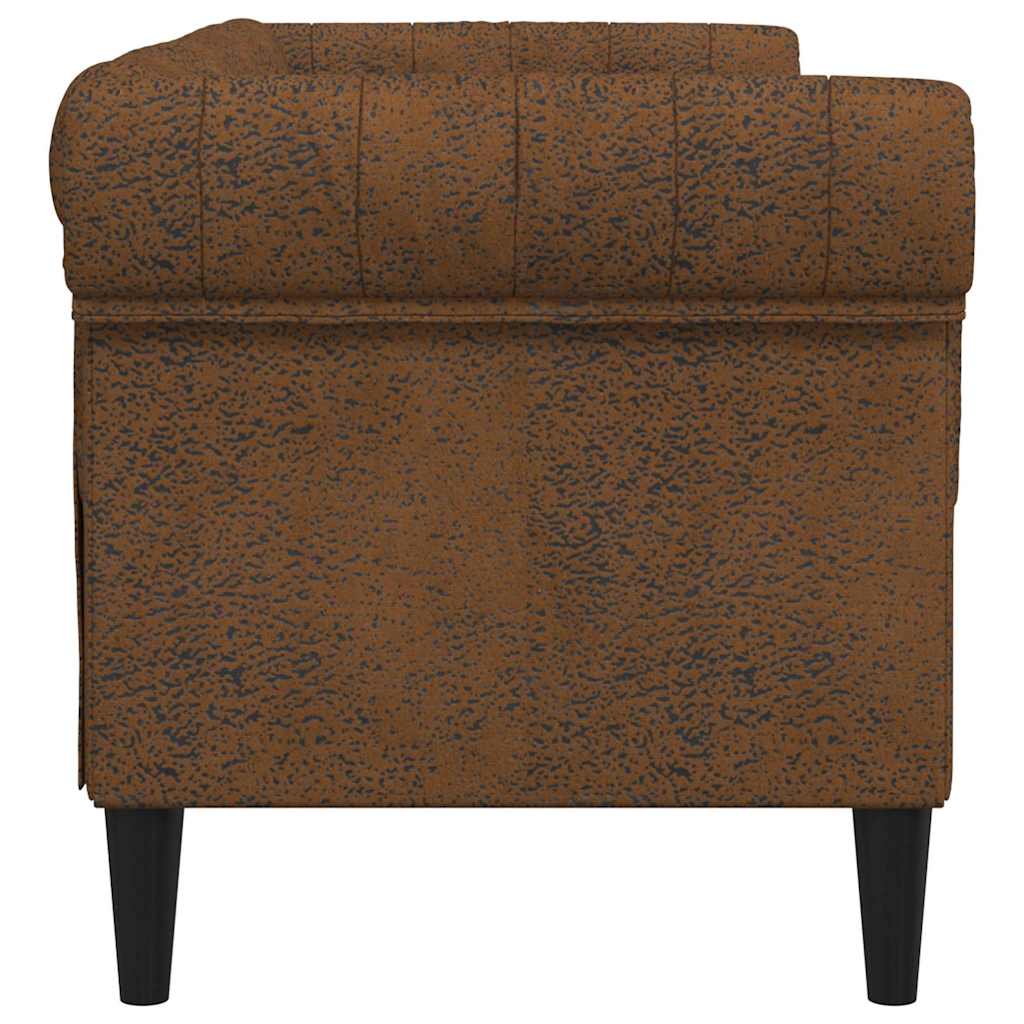 vidaXL Chesterfield Bank Stoel Geruit Bruin 78.5 x 74.5 x 74.5 cm