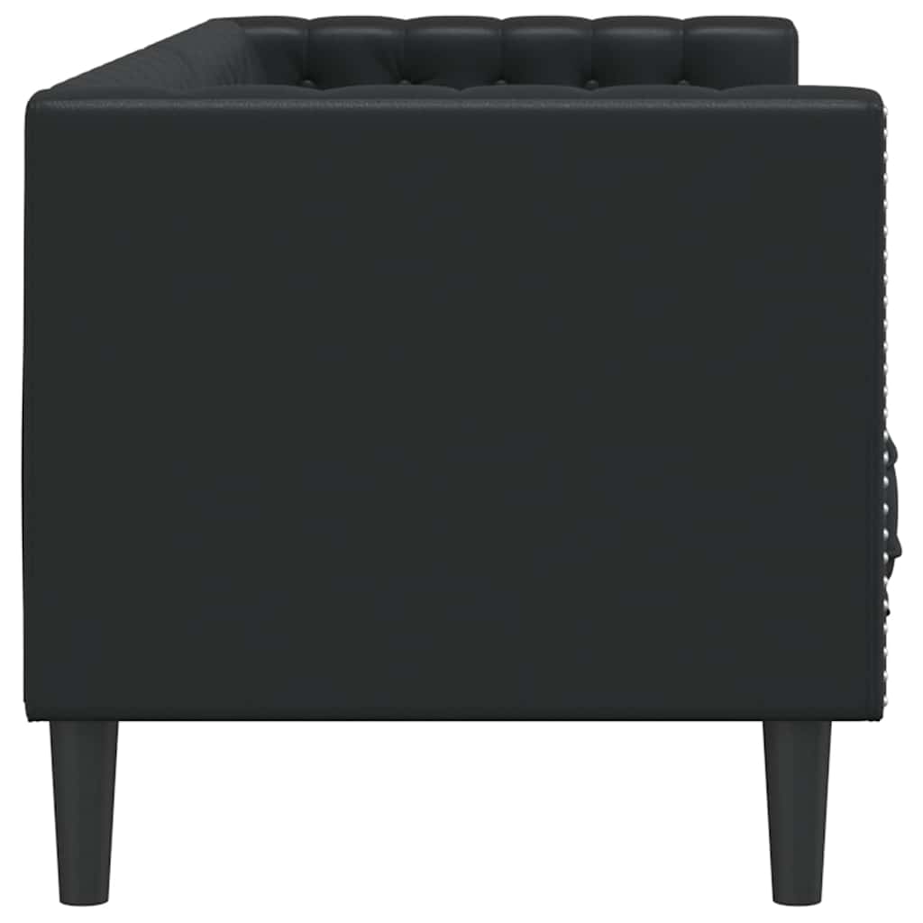 vidaXL Chesterfield Bank Stoel Zwart 71 x 74.5 x 70.5 cm Kunstleer