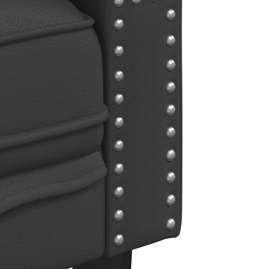 vidaXL Chesterfield Bank Stoel Zwart 71 x 74.5 x 70.5 cm Kunstleer