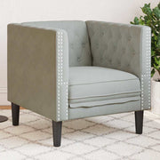 vidaXL Chesterfield Bank Stoel Lichtgrijs 71 x 74.5 x 70.5 cm Fluweel