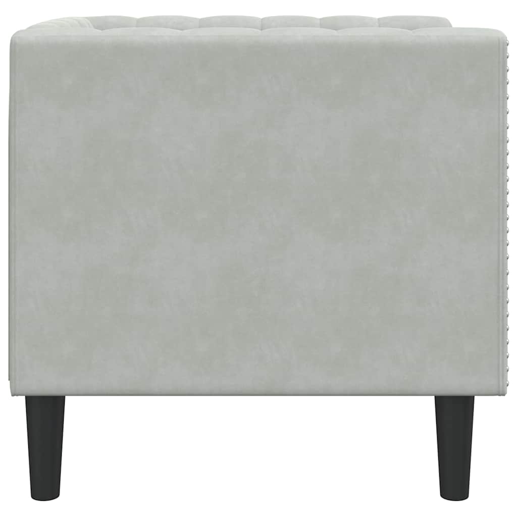 vidaXL Chesterfield Bank Stoel Lichtgrijs 71 x 74.5 x 70.5 cm Fluweel