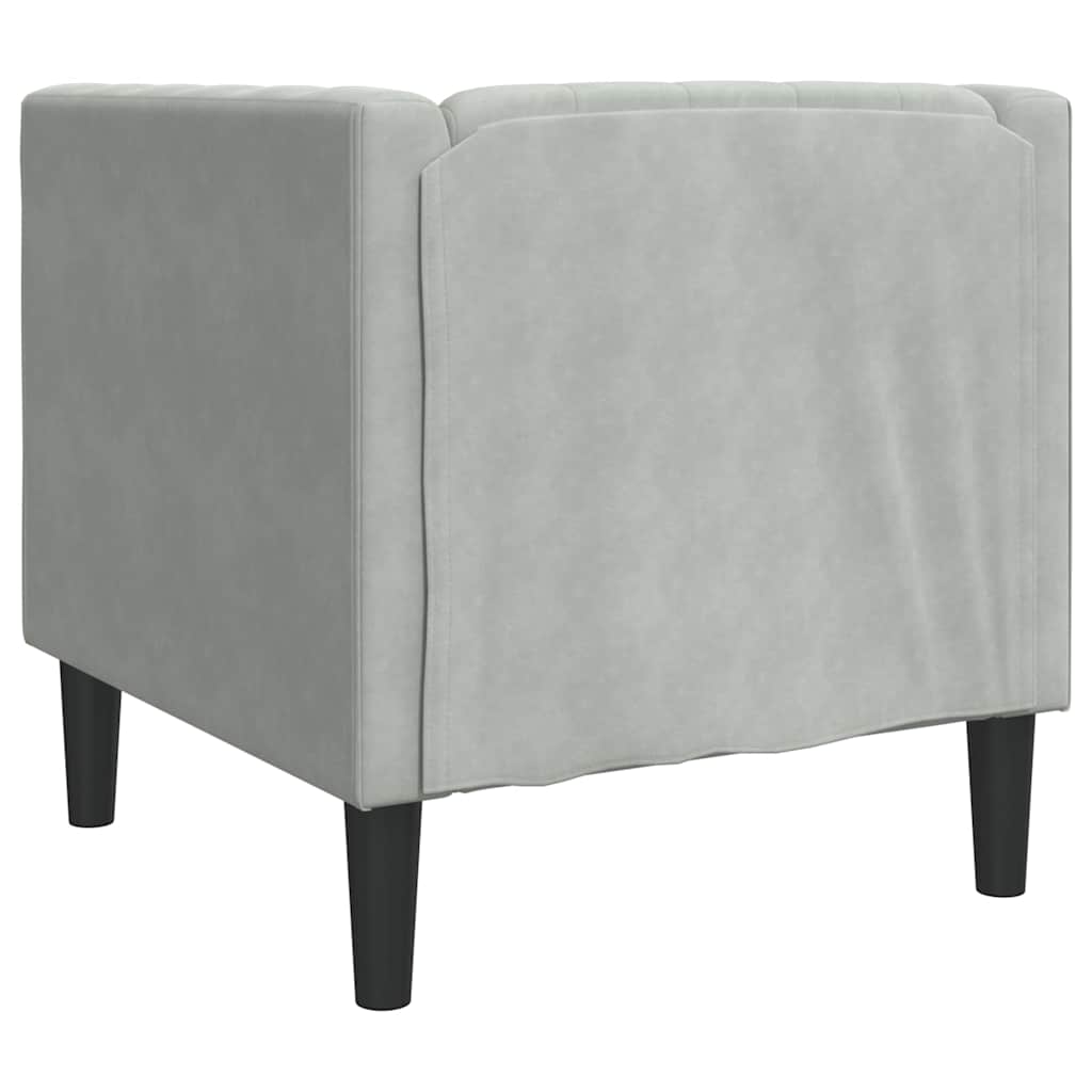 vidaXL Chesterfield Bank Stoel Lichtgrijs 71 x 74.5 x 70.5 cm Fluweel