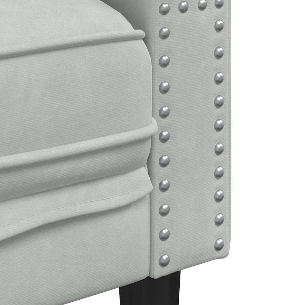 vidaXL Chesterfield Bank Stoel Lichtgrijs 71 x 74.5 x 70.5 cm Fluweel