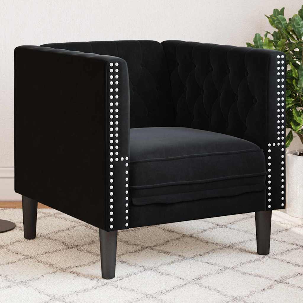 vidaXL Chesterfield Bank Stoel Lichtgrijs 71 x 74.5 x 70.5 cm Fluweel