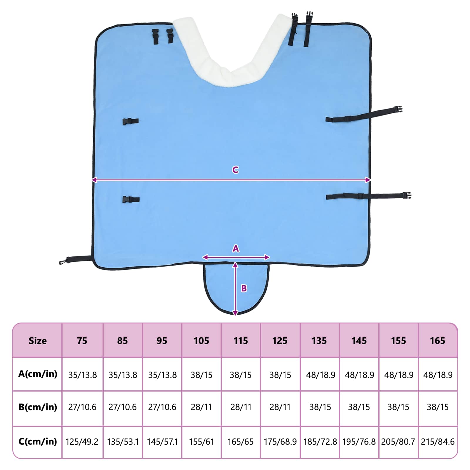 vidaXL Paardendeken Volledige Aqua 75 cm Polar fleece