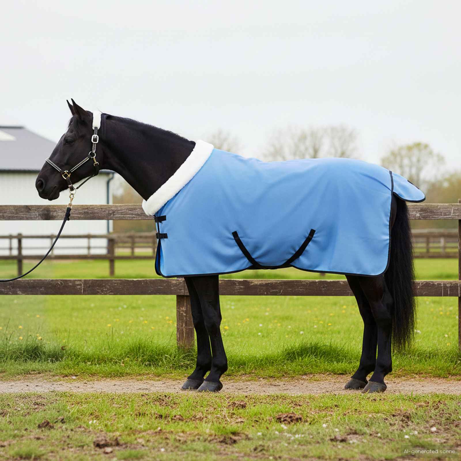 vidaXL Paardendeken Volledige Aqua 75 cm Polar fleece