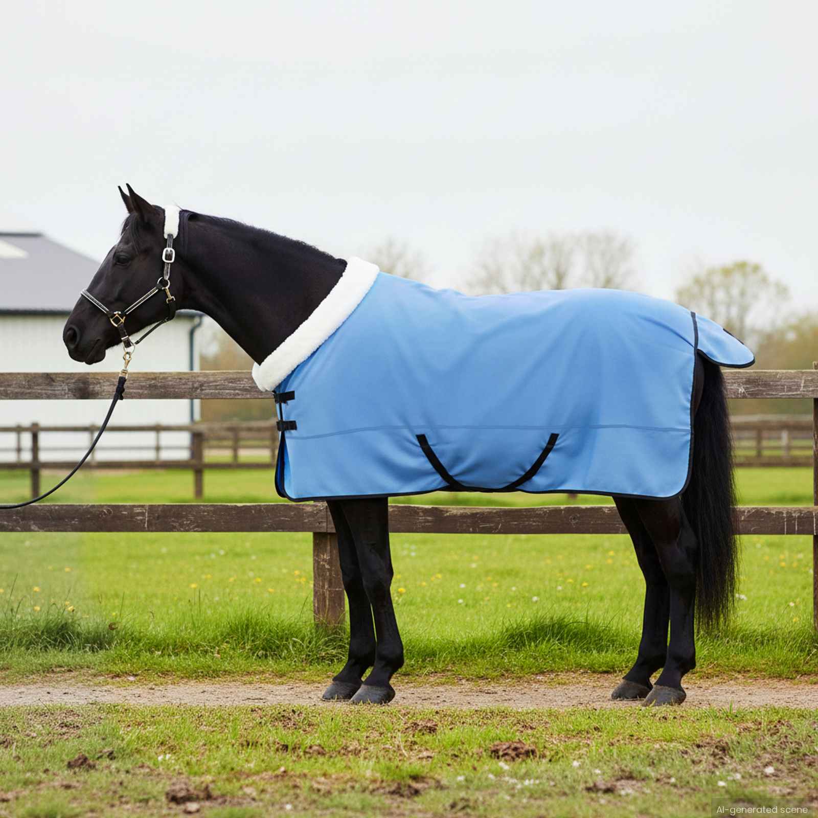 vidaXL Paardendeken Volledige Aqua 75 cm Polar fleece
