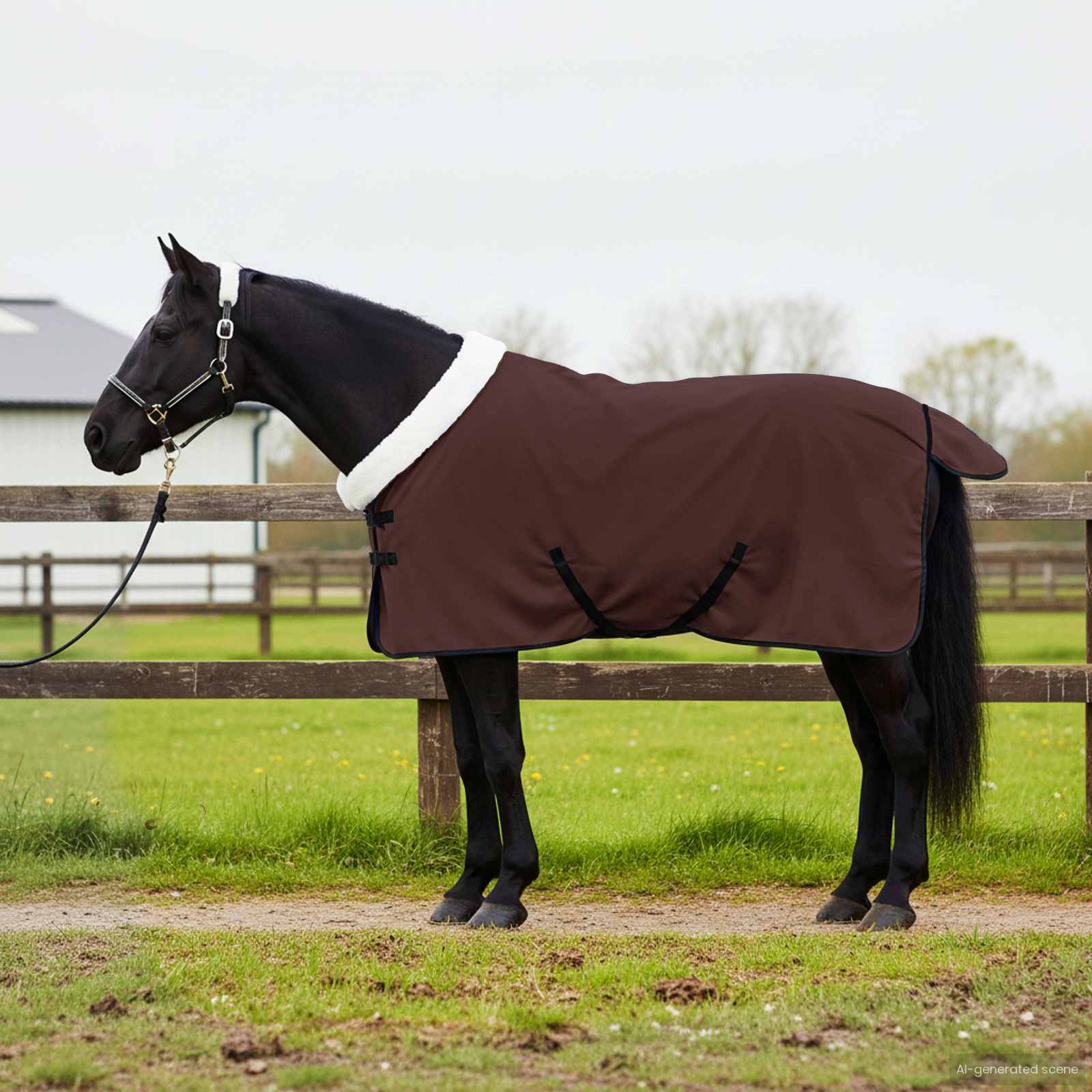 vidaXL Paardendeken Volledige Aqua 75 cm Polar fleece