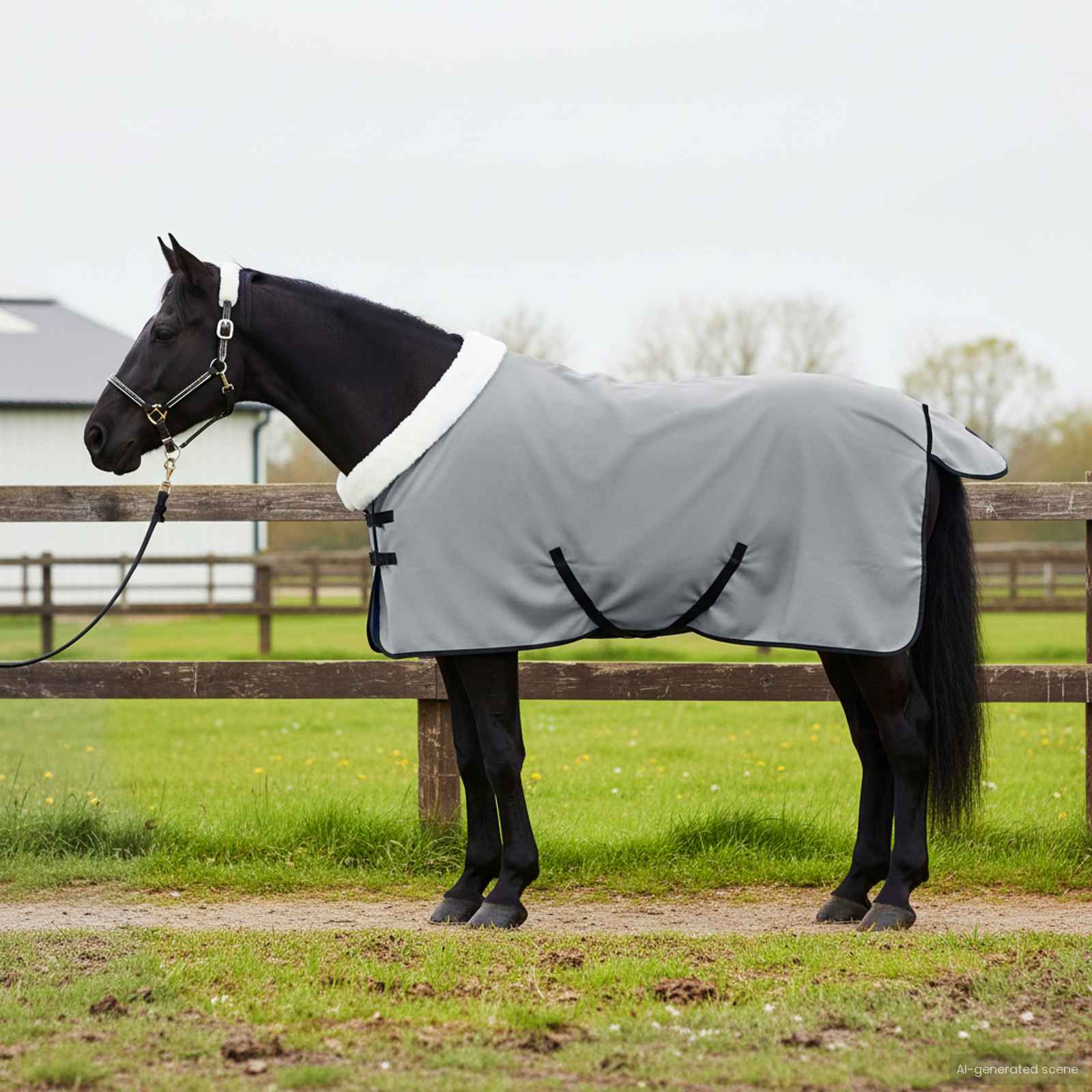 vidaXL Paardendeken Volledige Aqua 75 cm Polar fleece