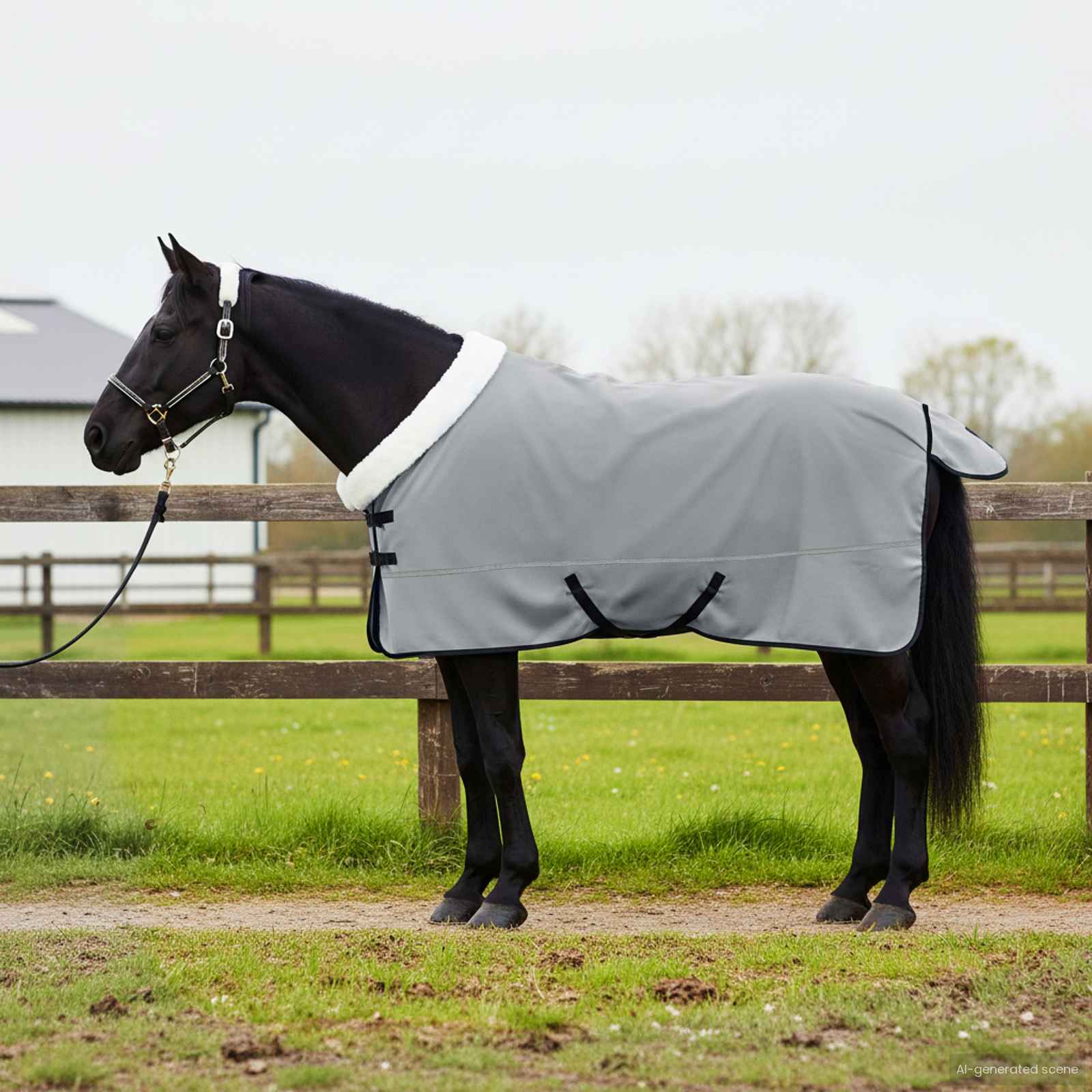vidaXL Paardendeken Volledige Aqua 75 cm Polar fleece