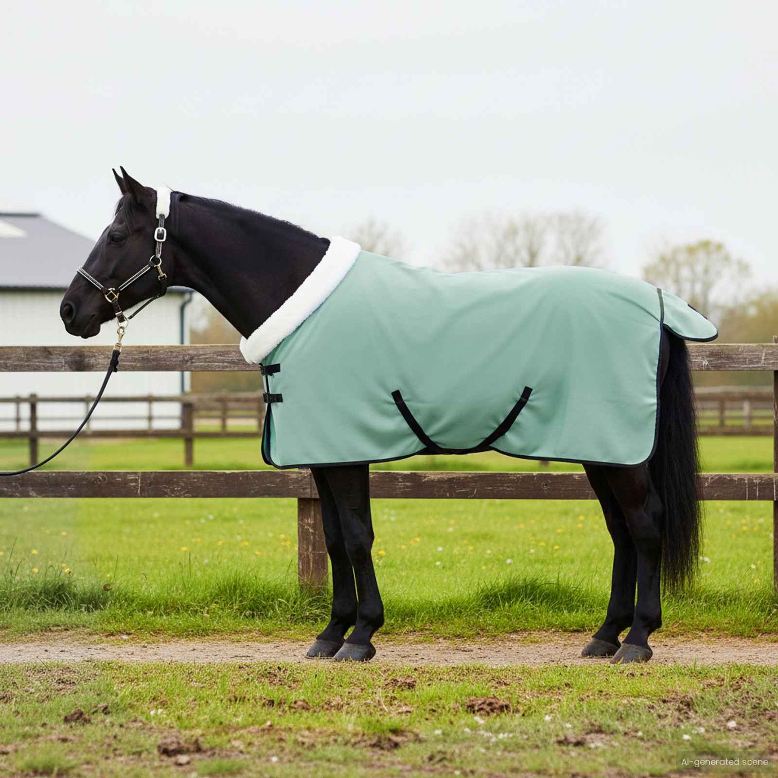 vidaXL Paardendeken Volledige Aqua 75 cm Polar fleece