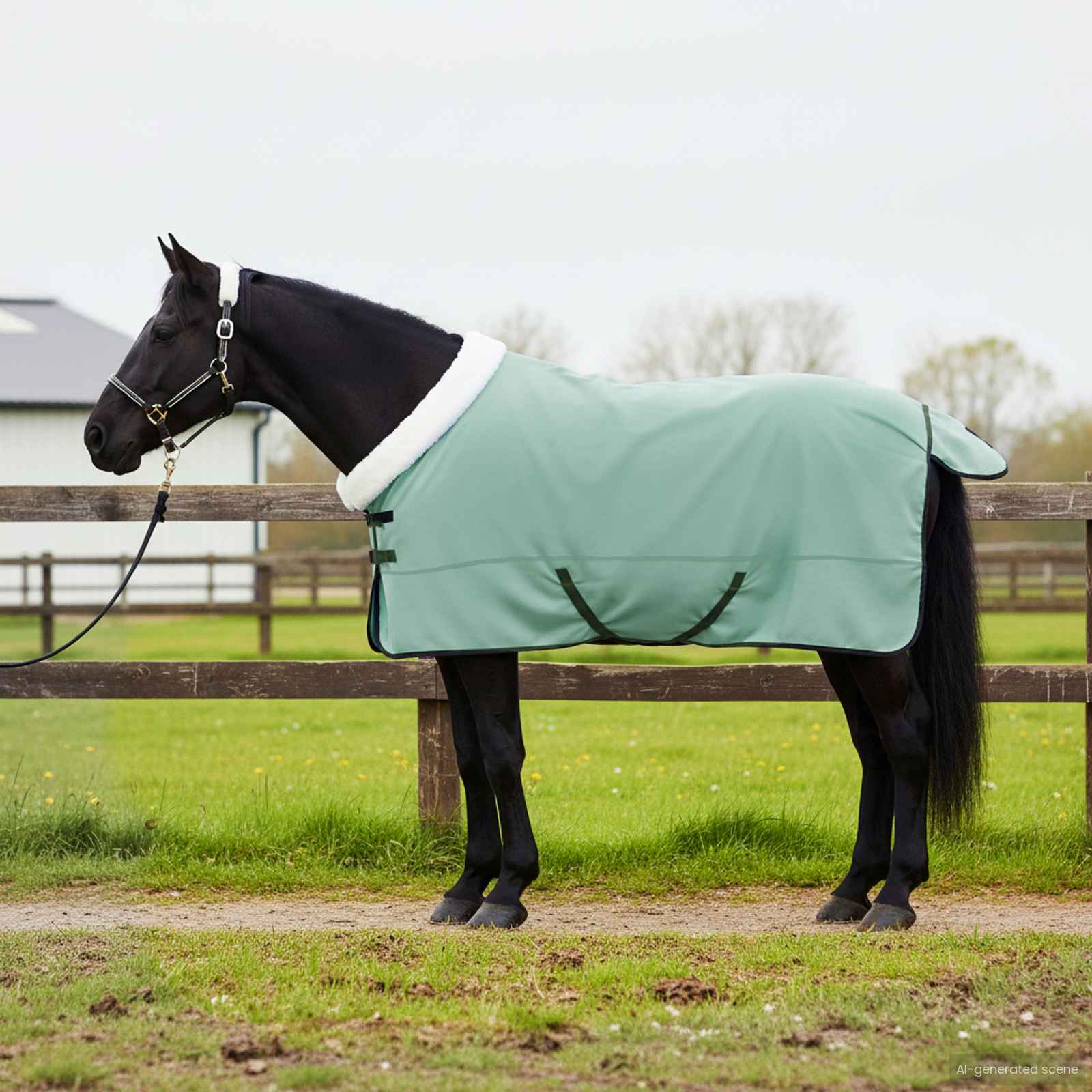 vidaXL Paardendeken Volledige Aqua 75 cm Polar fleece