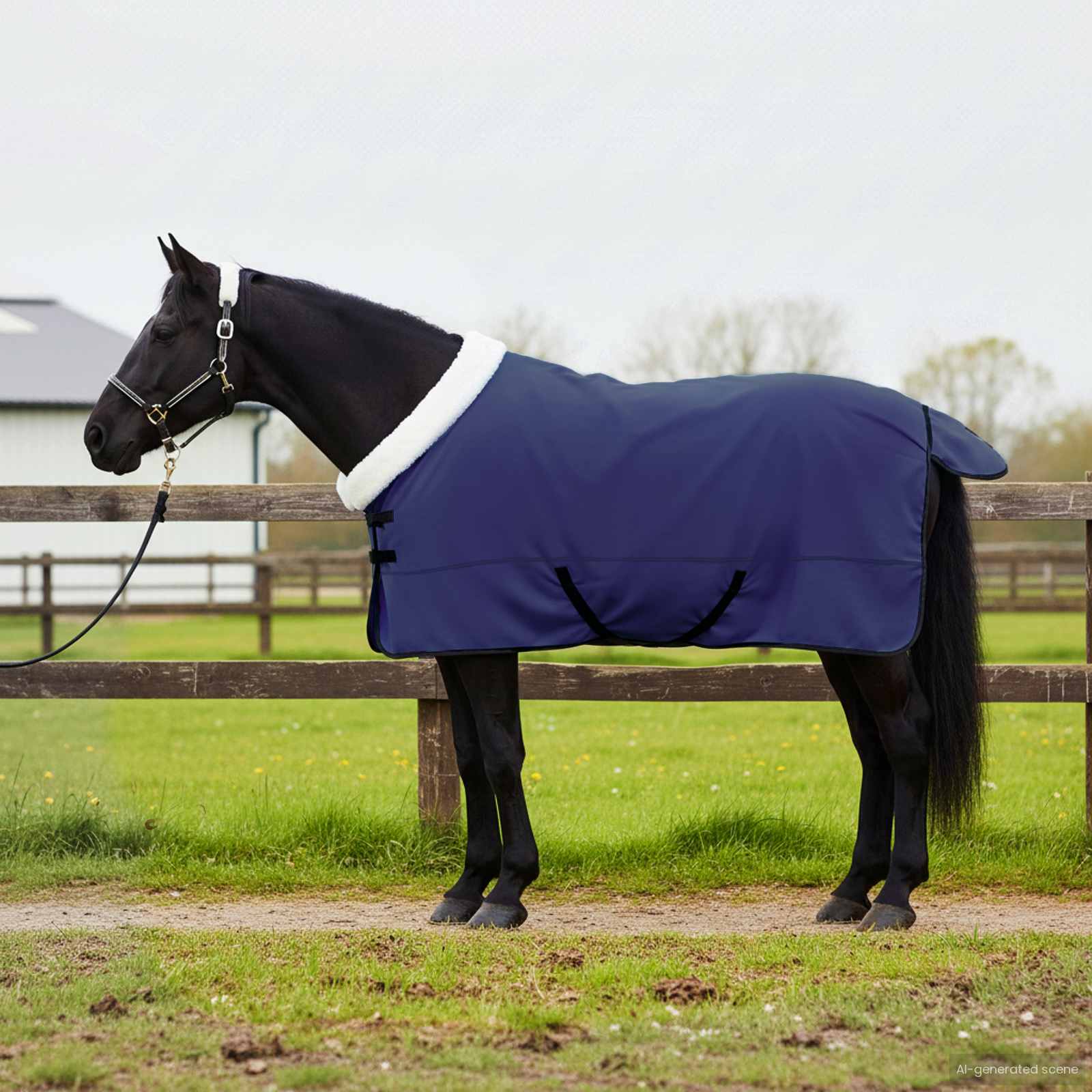 vidaXL Paardendeken Volledige Aqua 75 cm Polar fleece