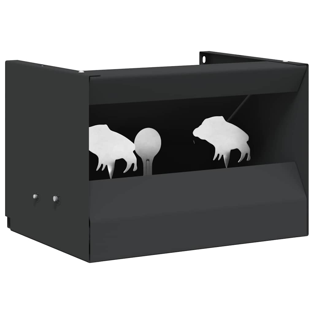vidaXL Kogel Trap Box Zwart 29 x 22 x 20 cm Staal
