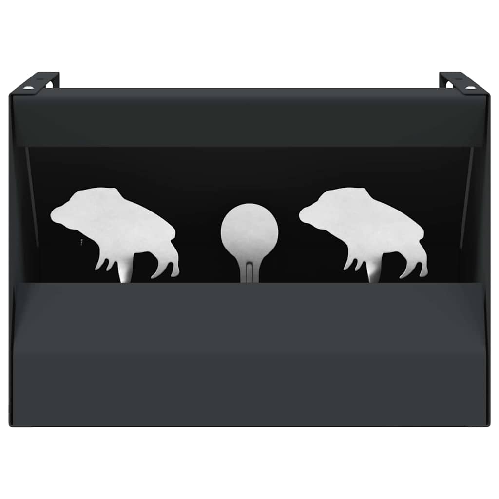 vidaXL Kogel Trap Box Zwart 29 x 22 x 20 cm Staal
