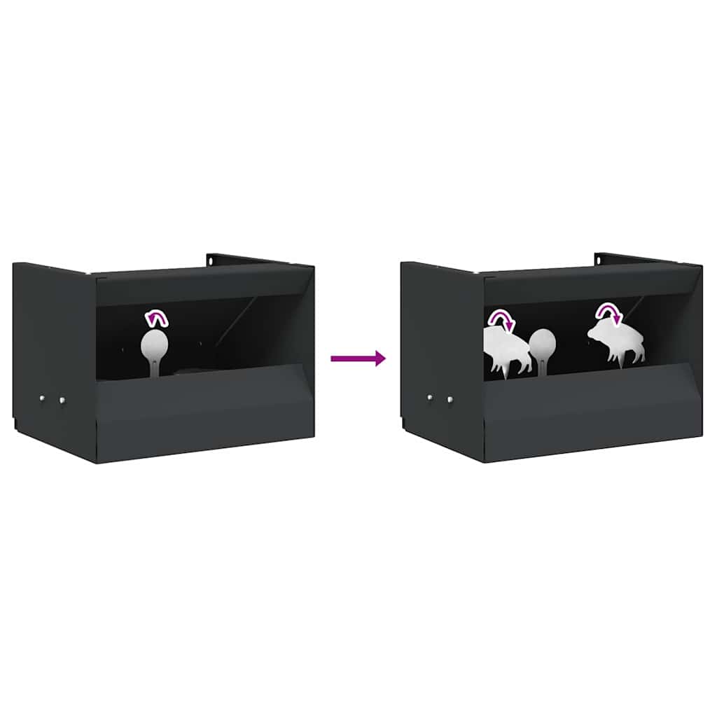 vidaXL Kogel Trap Box Zwart 29 x 22 x 20 cm Staal